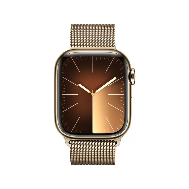 Smartwatch apple watch 9 gps + cellular 45mm carcasa stainless steel gold bratara gold milanese