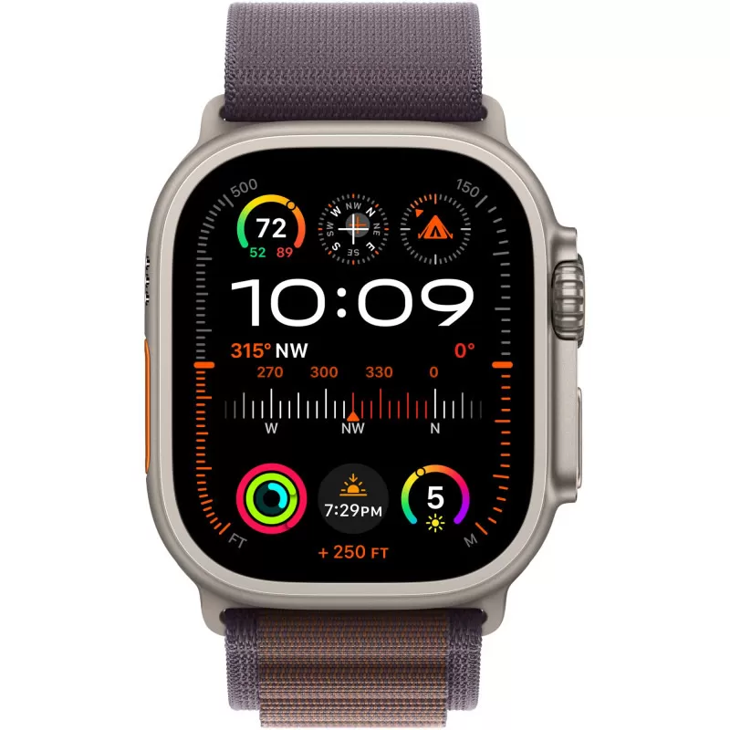 Smartwatch apple watch ultra 2 gps + cellular 49mm carcasa titanium bratara indigo alpine medium