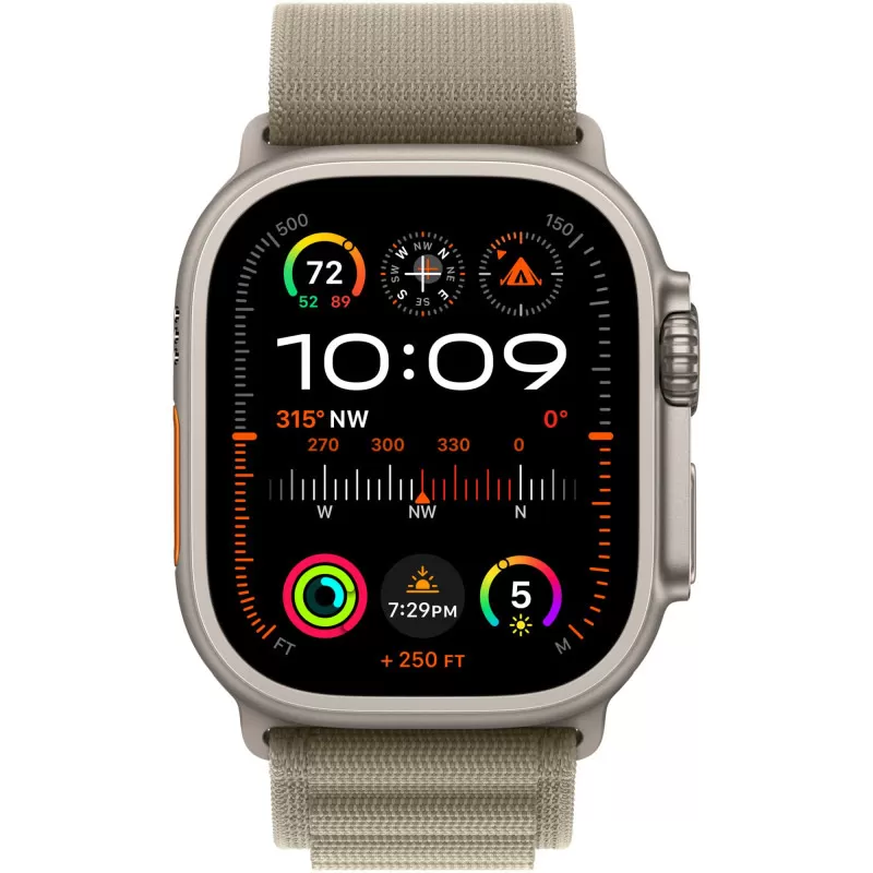 Smartwatch apple watch ultra 2 gps + cellular 49mm carcasa titanium bratara olive alpine small