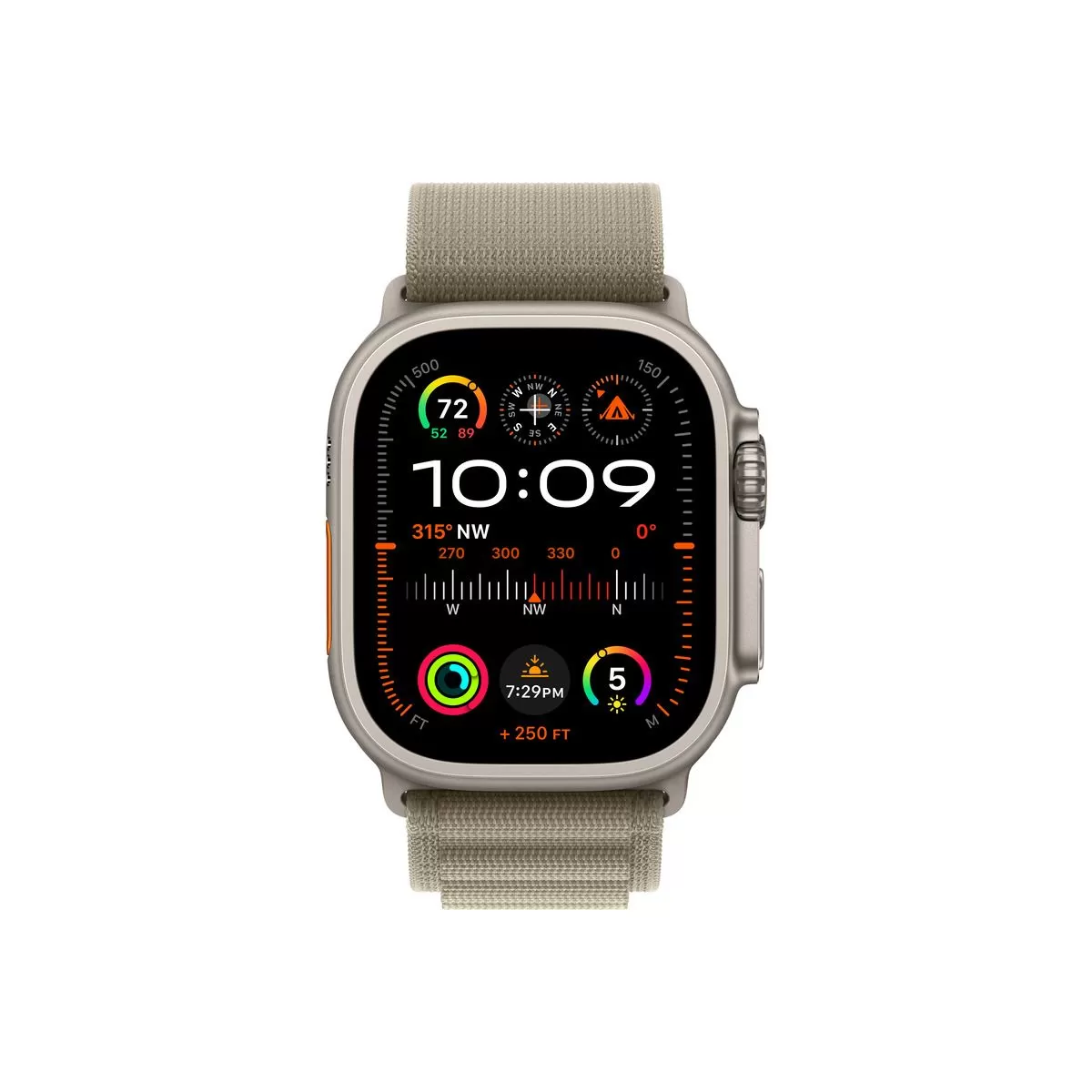 Smartwatch apple watch ultra 2 gps + cellular 49mm carcasa titanium bratara olive alpine medium