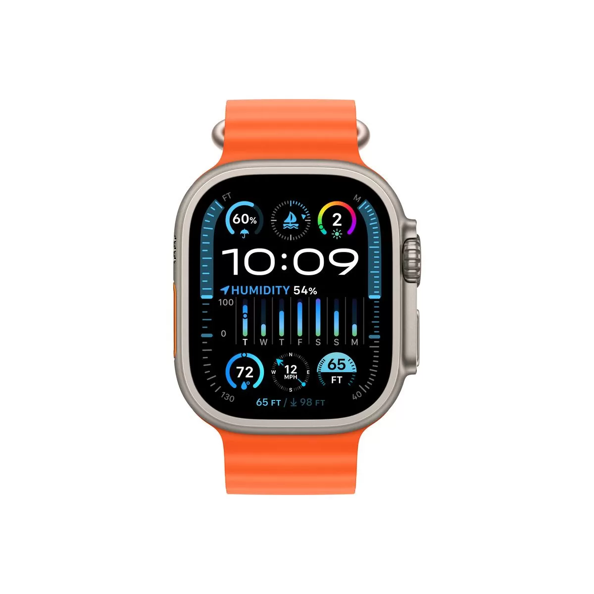 Smartwatch apple watch ultra 2 gps + cellular 49mm carcasa titanium bratara orange ocean