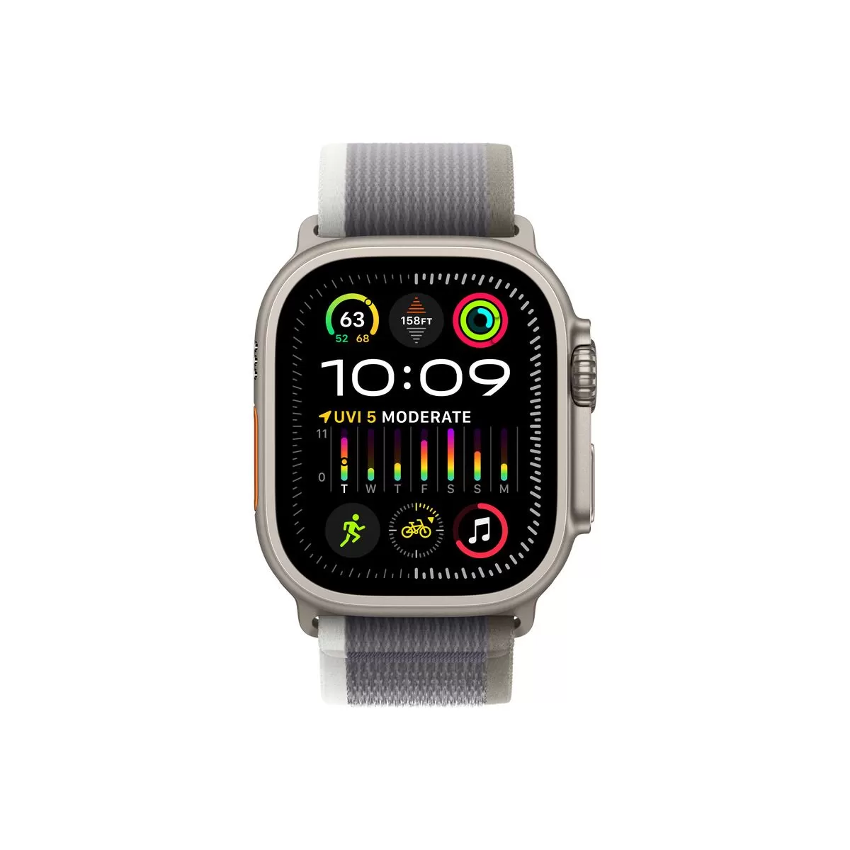 Smartwatch apple watch ultra 2 gps + cellular 49mm carcasa titanium bratara green/grey trail - s/m