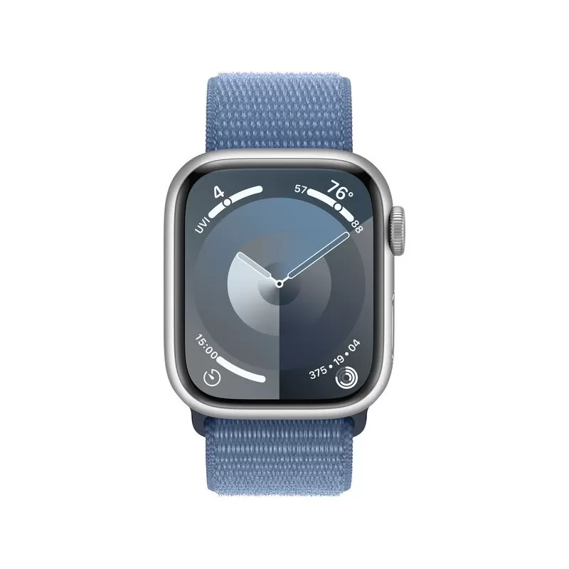 Smartwatch apple watch 9 gps + cellular 41mm carcasa silver aluminium bratara winter blue sport