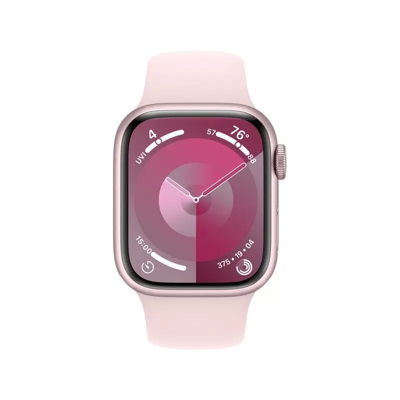 Smartwatch apple watch 9 gps 45mm carcasa pink aluminium bratara light pink sport - s/m