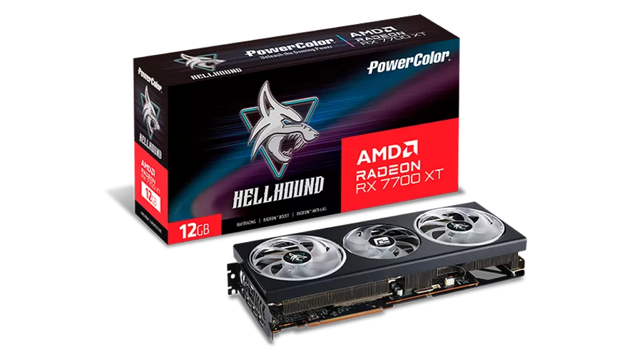 Placa Video PowerColor Hellhound Radeon RX 7700 XT 12GB GDDR6 192 biti