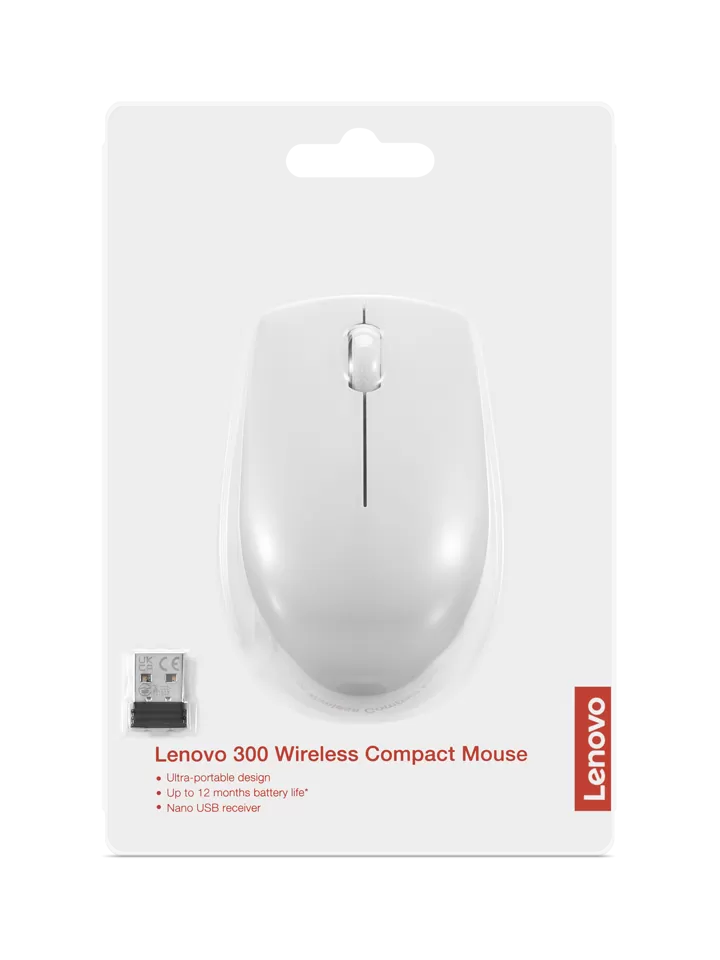 Mouse Lenovo 300 Wireless Compact  Cloud Grey