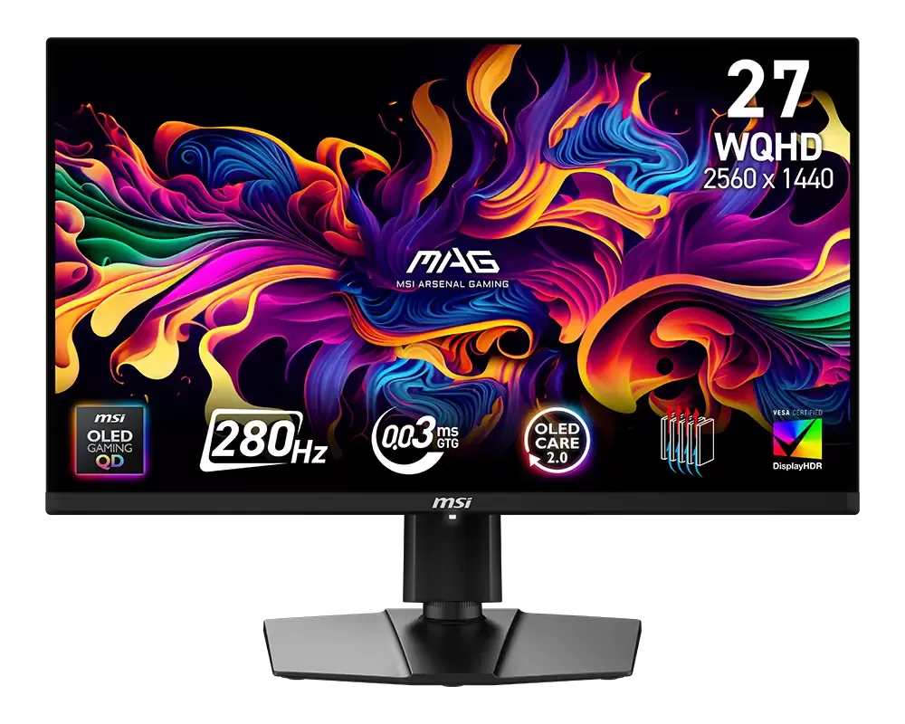 Monitor QD-OLED MSI MAG 271QP QD-OLED X28  26.5"  WQHD  280 Hz  0.03 ms  Black