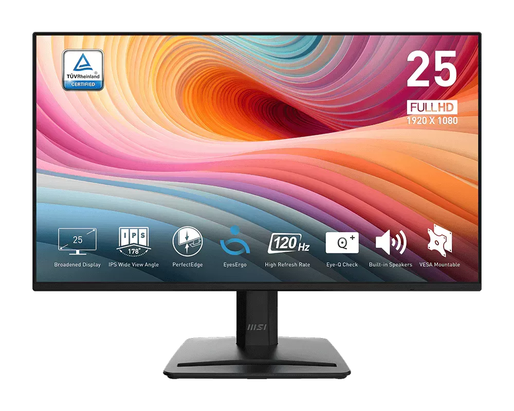 Monitor LED MSI Pro MP252 E2  24.5"  Full HD  120Hz  1ms  Black