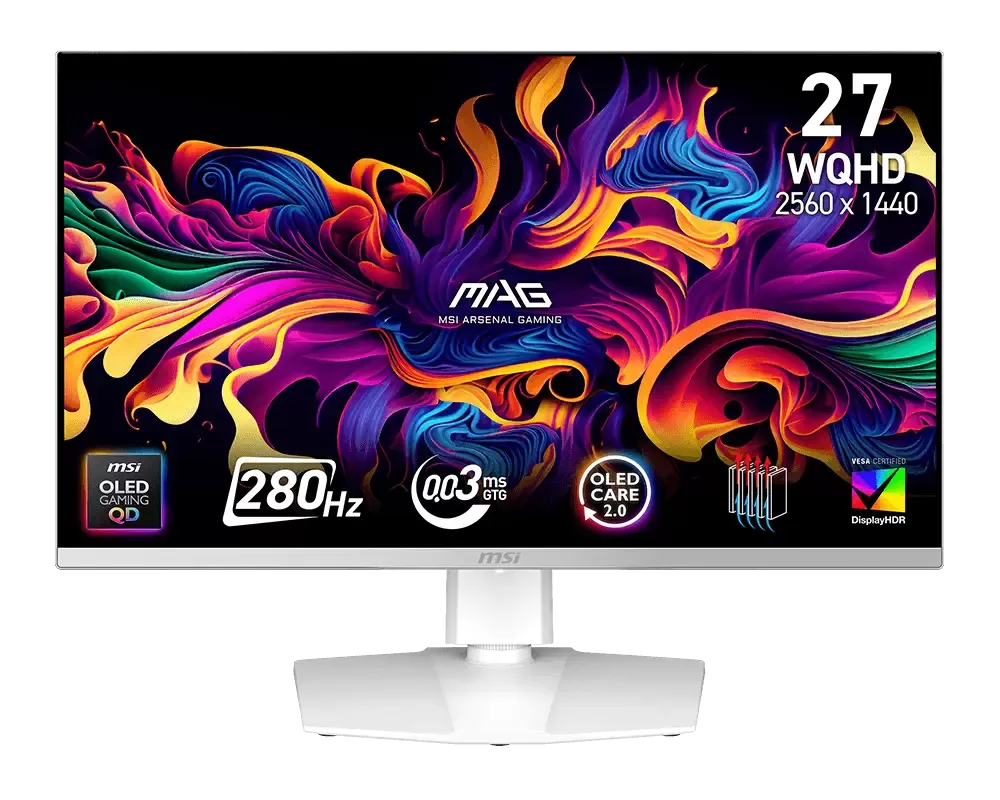 Monitor QD-OLED MSI MAG 272QPW QD-OLED X28  26.5"  WQHD  0.03ms  White