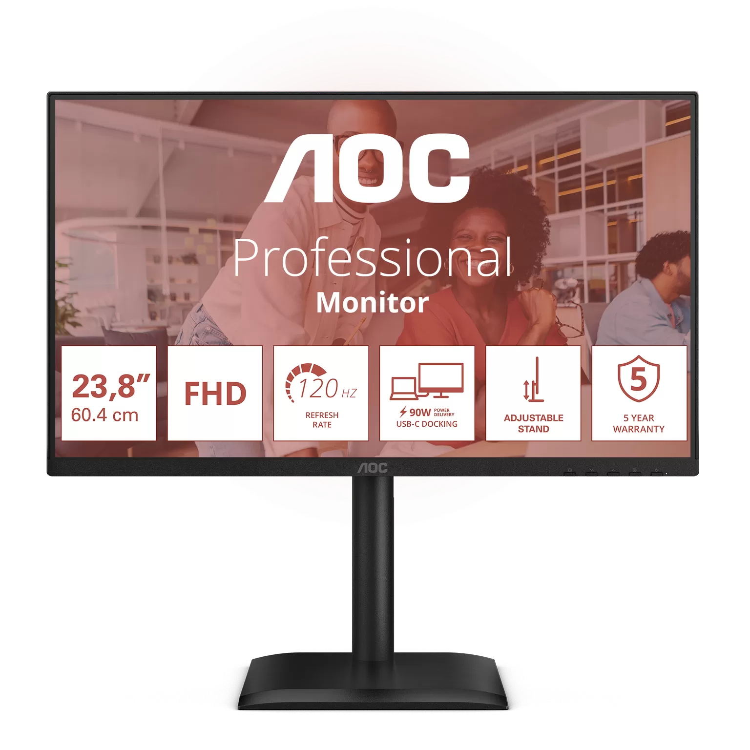 Monitor LED AOC 24E4CV  23.8"  Full HD  120Hz  4ms  Black