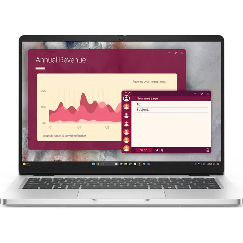 Notebook Dell Pro 14 PC14250  14" Full HD+ 300nits  Intel Core Ultra 7 255U  RAM 32GB  SSD 512GB  FPR  Windows 11 Pro  Platinum Silver  BOS