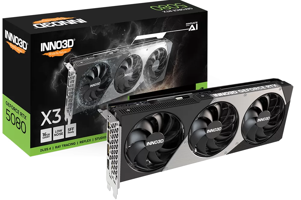Placa Video Inno3D GeForce RTX 5080 X3  16GB GDDR7  256 biti