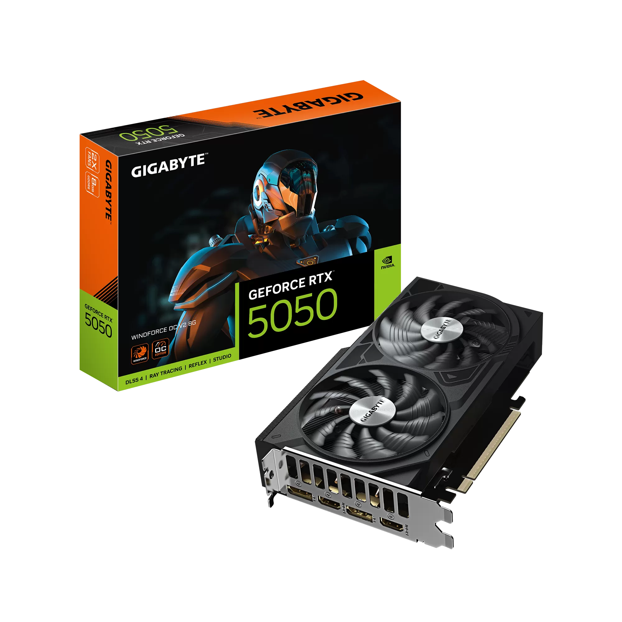 Placa Video Gigabyte GeForce RTX 5050 WINDFORCE OC V2 8G  8GB GDDR6  128 biti