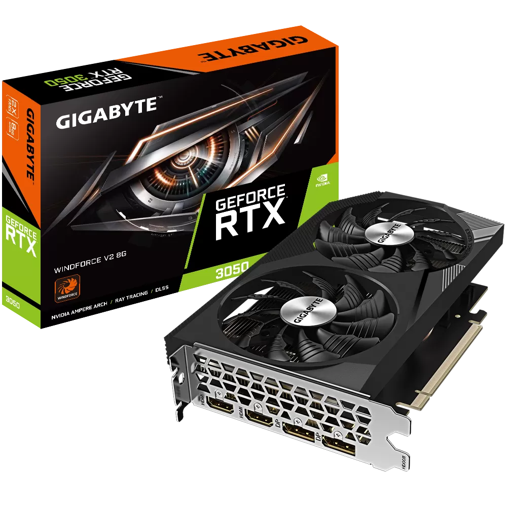 Placa Video Gigabyte GeForce RTX 3050 WINDFORCE OC V2 8G  8GB GDDR6  128 biti