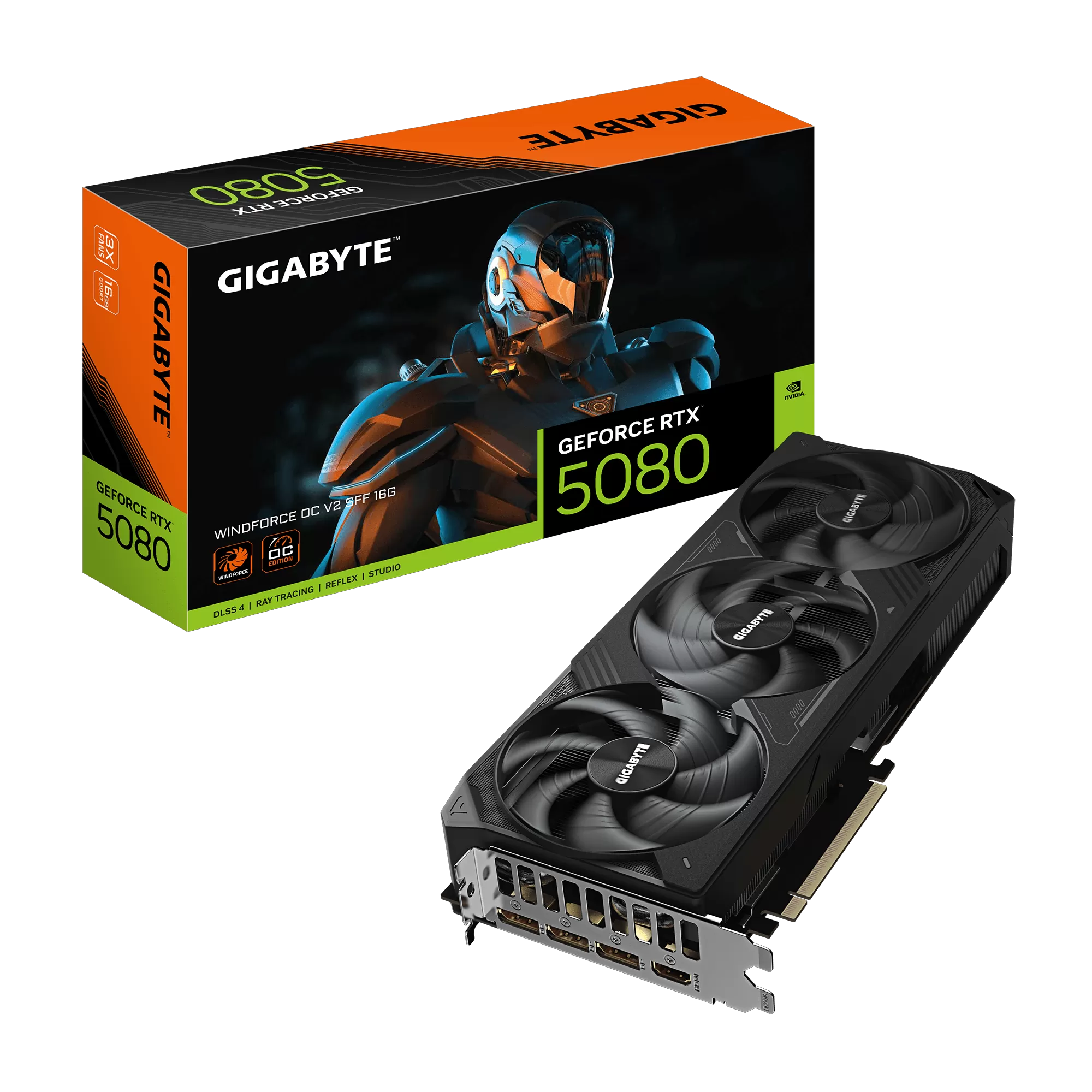 Placa Video Gigabyte GeForce RTX 5080 WINDFORCE OC V2 SFF 16G  16GB GDDR7  256 biti