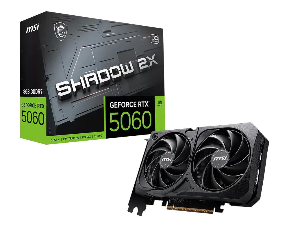 Placa Video MSI GeForce RTX 5060 8G SHADOW 2X OC MAX  8GB GDDR7  128 biti