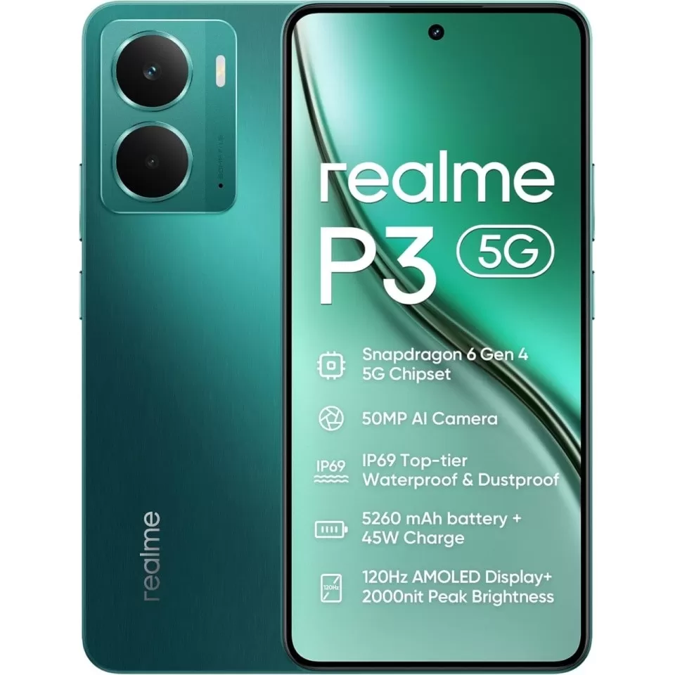 Telefon Mobil Realme P3  256GB Flash  8GB RAM  Dual SIM  5G  Starlight Green
