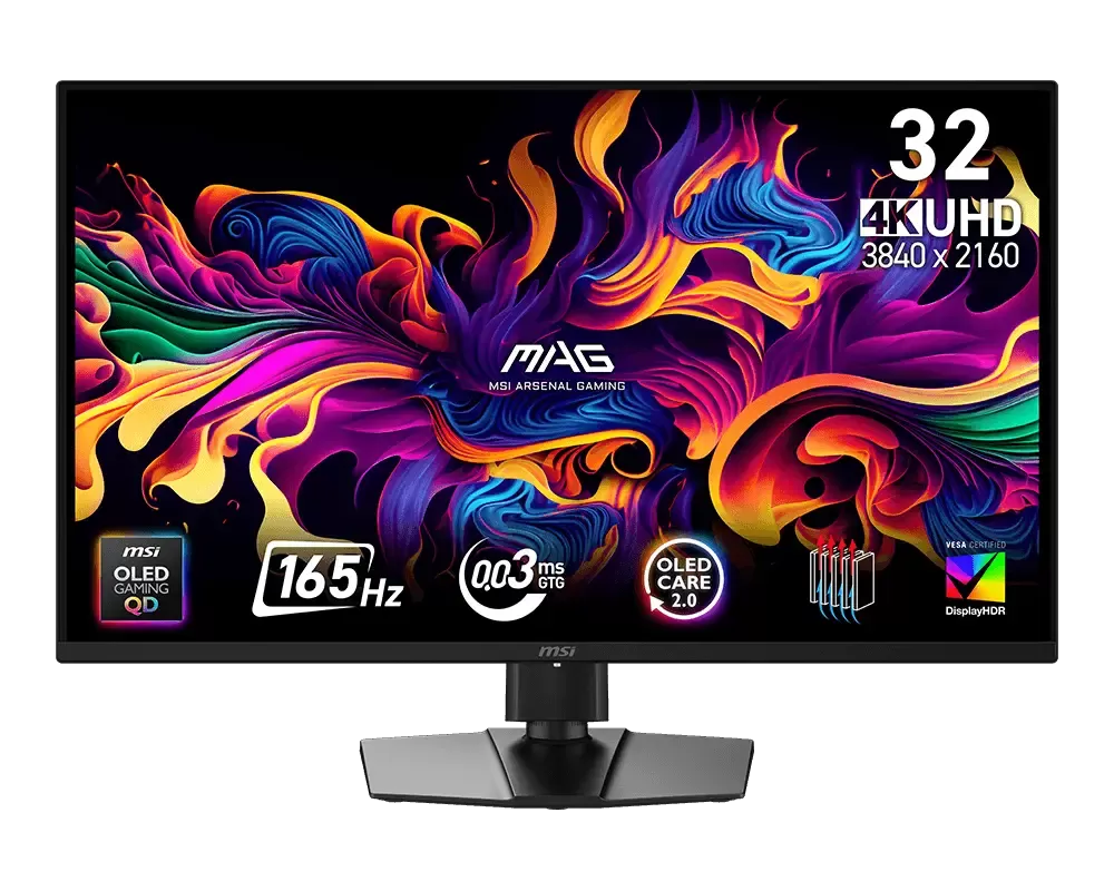 Monitor QD-OLED MSI MAG 322UP QD-OLED  31.5"  4K Ultra HD  165Hz  0.03ms  Black
