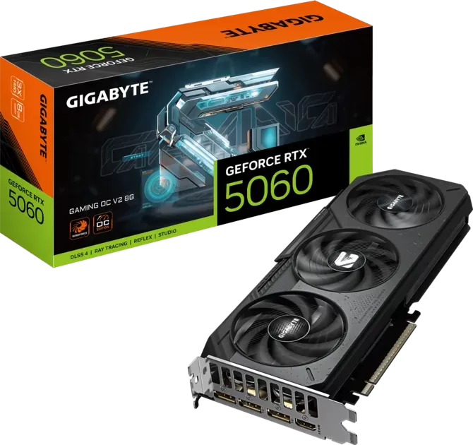Placa Video Gigabyte GeForce RTX 5060 GAMING OC V2 8G  8GB GDDR7  128 biti