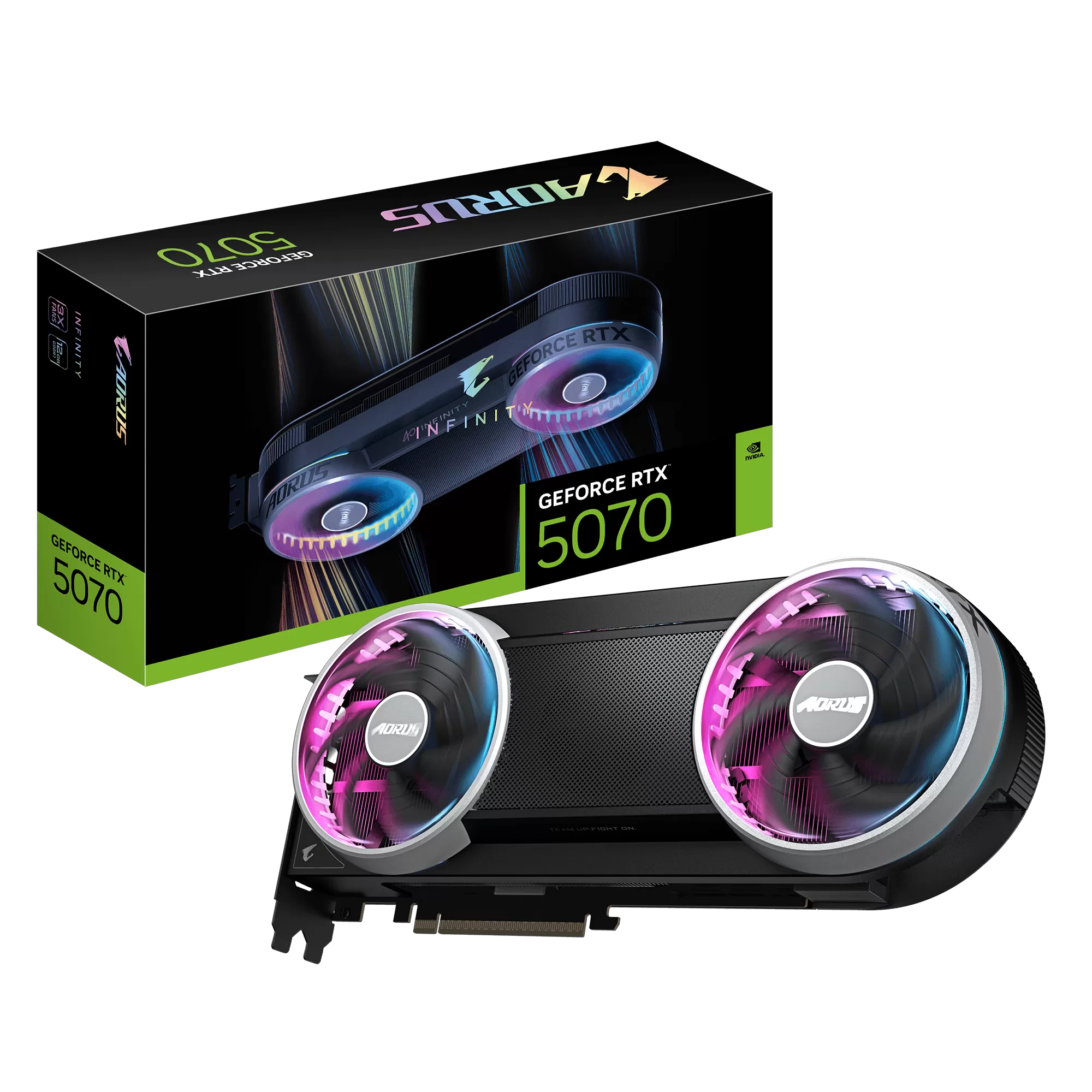 Placa Video Gigabyte AORUS GeForce RTX 5070 INFINITY 12G 12GB GDDR7 192 biti