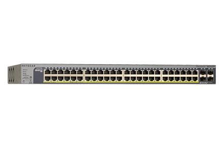 Switch Netgear GS752TP cu management cu PoE 48x1000Mbps-RJ45 (PoE+) + 6xSFP title=Switch Netgear GS752TP cu management cu PoE 48x1000Mbps-RJ45 (PoE+) + 6xSFP
