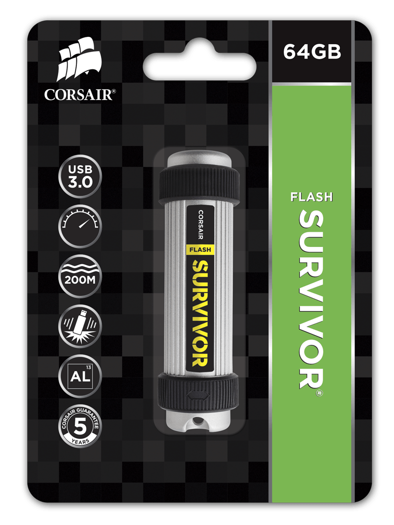 Flash USB Corsair Survivor 64GB USB 3.0 title=Flash USB Corsair Survivor 64GB USB 3.0