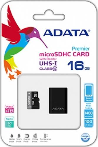 Card de memorie A-Data Micro SDHC 16GB UHS-I Class 10 Micro Reader title=Card de memorie A-Data Micro SDHC 16GB UHS-I Class 10 Micro Reader