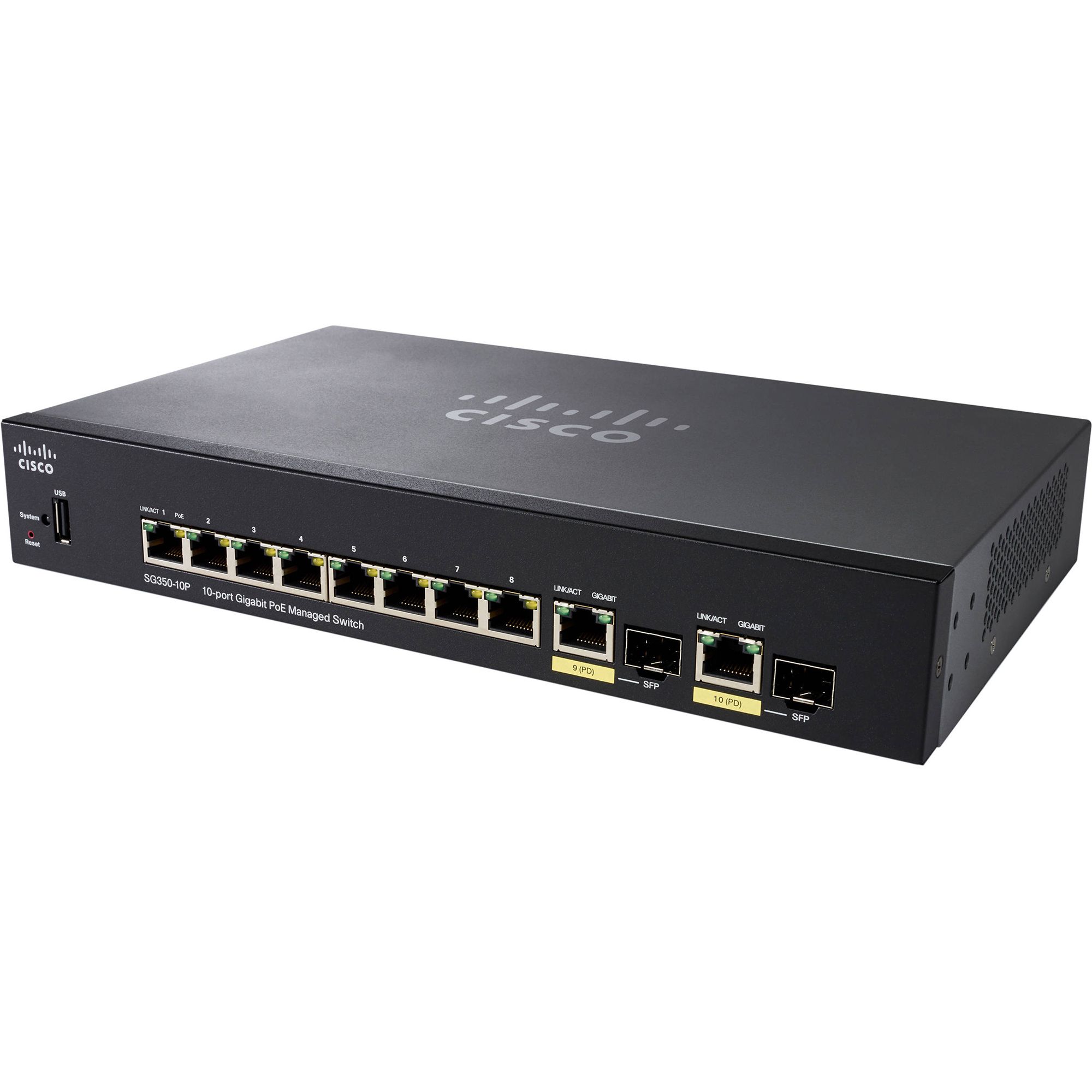 Switch Cisco SG350-10P cu management cu PoE 10x1000Mbps-RJ45