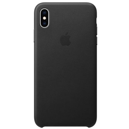 Capac protectie spate Apple Leather Case pentru iPhone XS Max Black