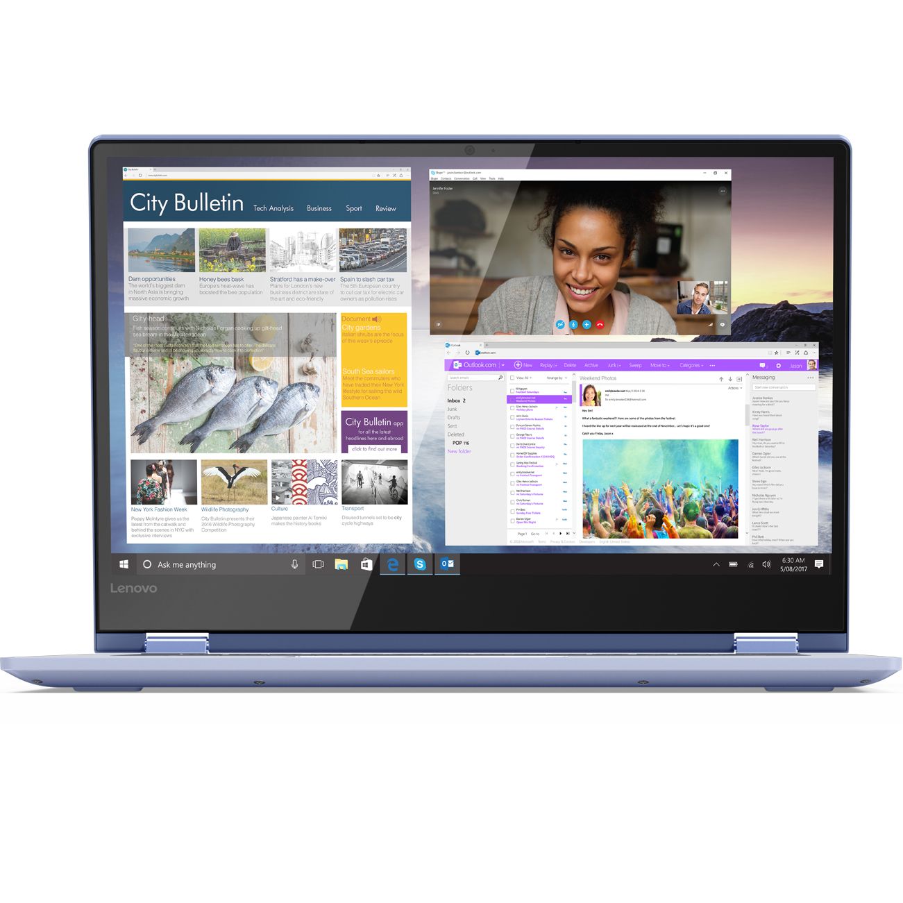 Ultrabook Lenovo Yoga 530 14 Full HD Intel Core i7-8550U RAM 8GB SSD 512GB Windows 10 Home Albastru