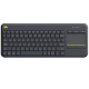 Tastatura Logitech K400 Plus Wireless Touch Black, Layout DE
