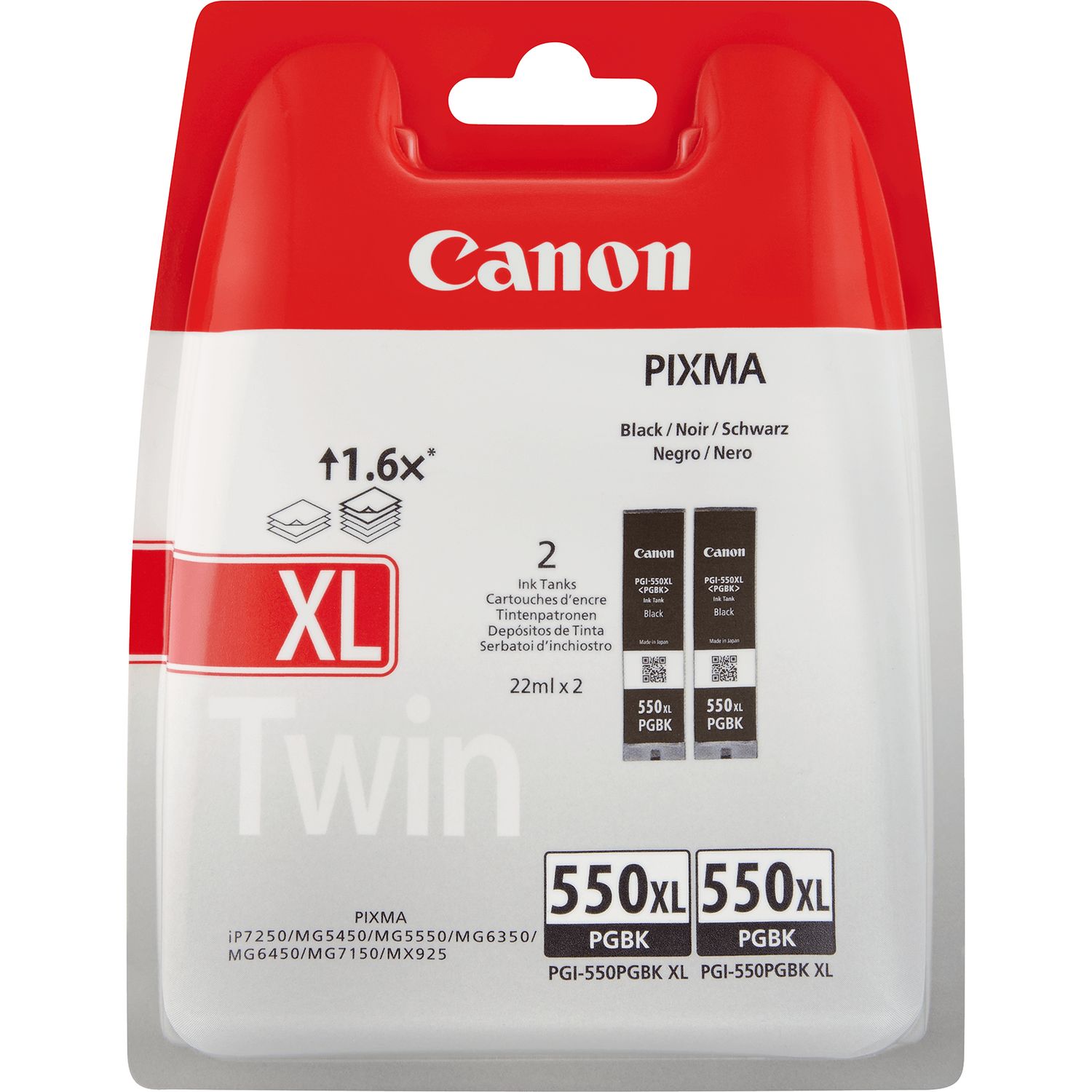 Pachet 2 Cartuse Inkjet Canon PGI-550XL Black 2x22ml