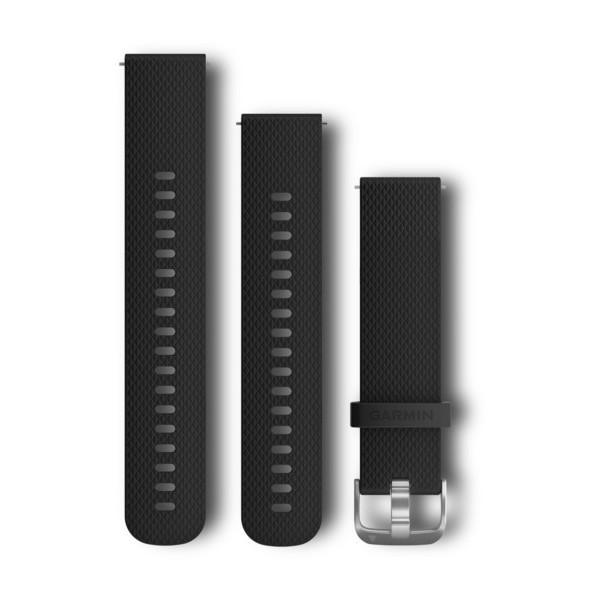 Curea ceas smartwatch Garmin 20 mm Silicon Catarama Silver Black