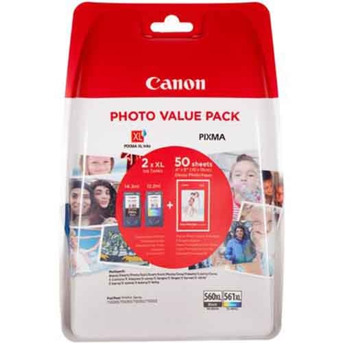 Pachet Cartuse Inkjet Canon PG-560XL/CL-561XL + 50 coli
