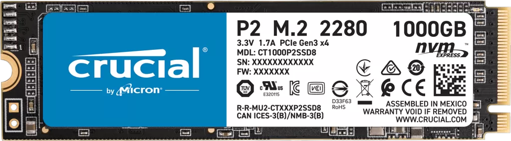 SSD Micron Crucial P2, 1TB, M.2 2280