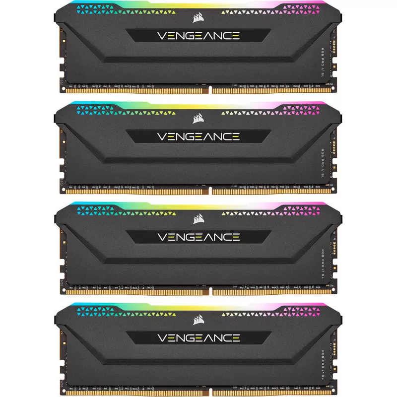 Memorie Desktop Corsair Vengeance RGB PRO SL, 32GB(4 x 8GB) DDR4, 3200Mhz, CL16, Black