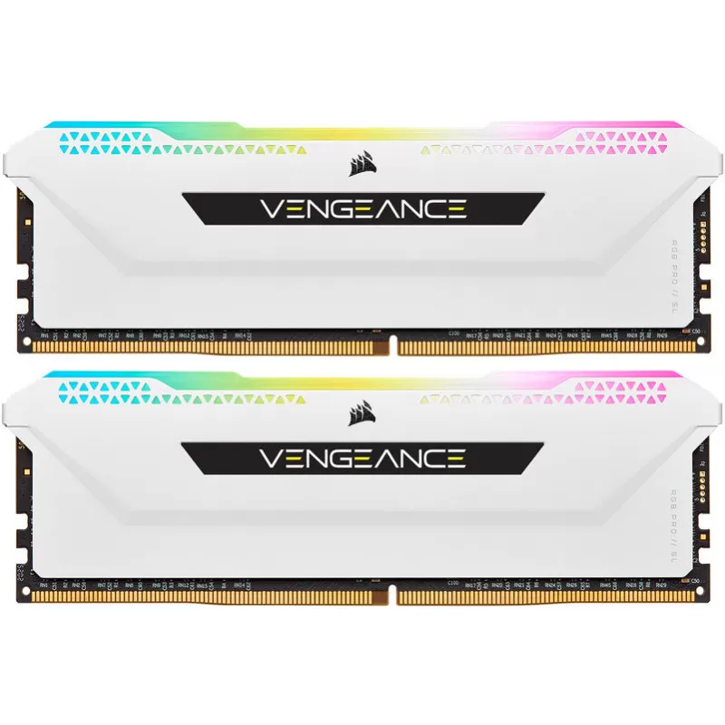 Memorie Desktop Corsair Vengeance RGB PRO SL, 16GB(2 x 8GB) DDR4, 3200Mhz, CL16, White