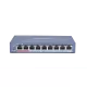 Switch Hikvision DS-3E0109P-E(C), fara management, cu PoE, 8x100Mbps RJ45