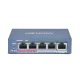 Switch Hikvision DS-3E0105P-E(B), fara management, cu PoE, 4x100Mbps RJ45
