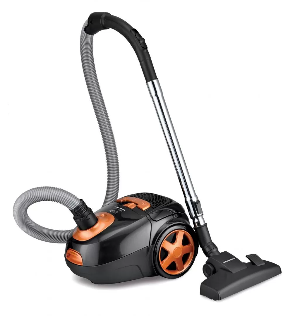 Aspirator cu sac Heinner HVC-VBK750S, 750W, capacitate 2L, Negru/Portocaliu