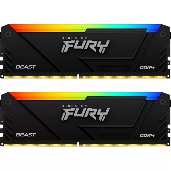 Memorie Desktop Kingston Fury Beast RGB, 16GB(2 x 8GB) DDR4