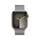 Smartwatch Apple Watch 9 GPS + Cellular, 41mm, Carcasa Silver Stainless Steel, Bratara Silver Milanese