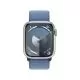 Smartwatch Apple Watch 9 GPS + Cellular, 41mm, Carcasa Silver Aluminium, Bratara Winter Blue Sport