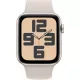 Smartwatch Apple Watch SE GPS + Cellular, 44mm, Carcasa Starlight Aluminium, Bratara Starlight Sport - S/M
