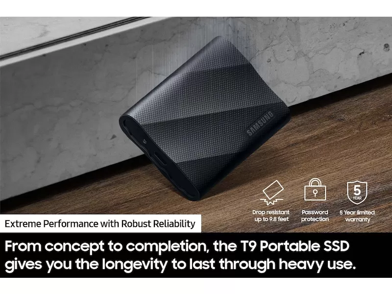 SSD Extern Samsung Portable SSD T9, 1TB, USB 3.2 | Solid State