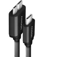 Cablu Axagon BUMM3-CM10AB, Micro USB-B la USB-C, 1m, 3A, Impletit, Black