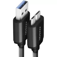Cablu Axagon BUMM3-CM10AB, Micro USB-B la USB-A, 1m, 3A, Impletit, Black