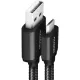 Cablu Axagon BUMM-AM10AB, Micro USB la USB-A, 1m, 2.4A, Impletit, Black
