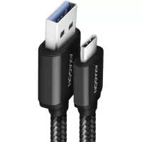 Cablu Axagon BUCM3-AM20AB, USB-C la USB-A 3.2 Gen1, 2m, 3A, Impletit, Black