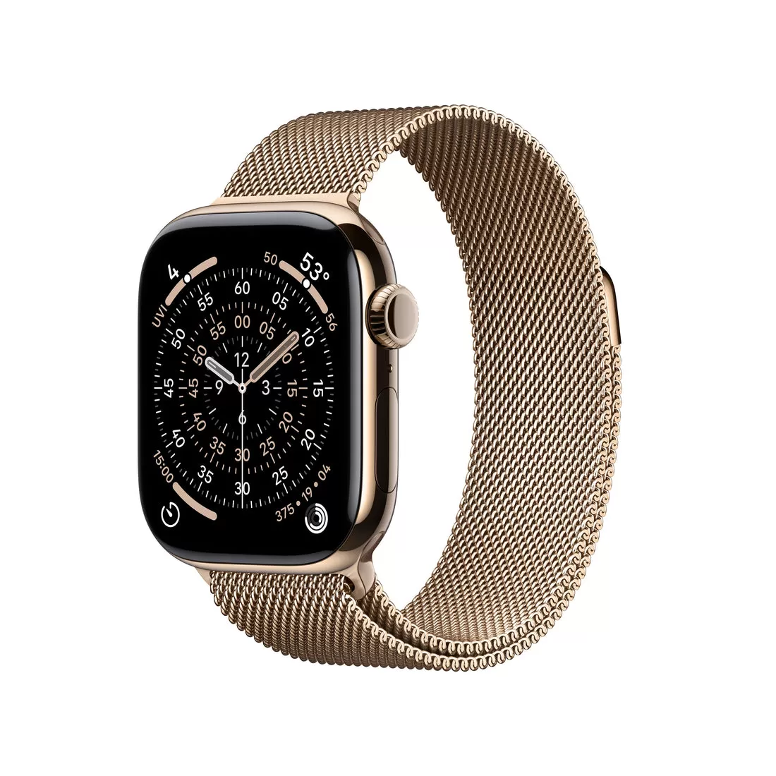 Smartwatch Apple Watch 11 GPS + Cellular  46mm  Carcasa Gold Titanium  Bratara Gold Milanese Loop - M/L